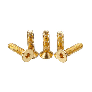 Suleve M2AH1 50Pcs Titanium Plated M2 Hex Socket Flat Head Countersunk Screws Alloy Steel 12.9 Grade Screw Bolt M2*8