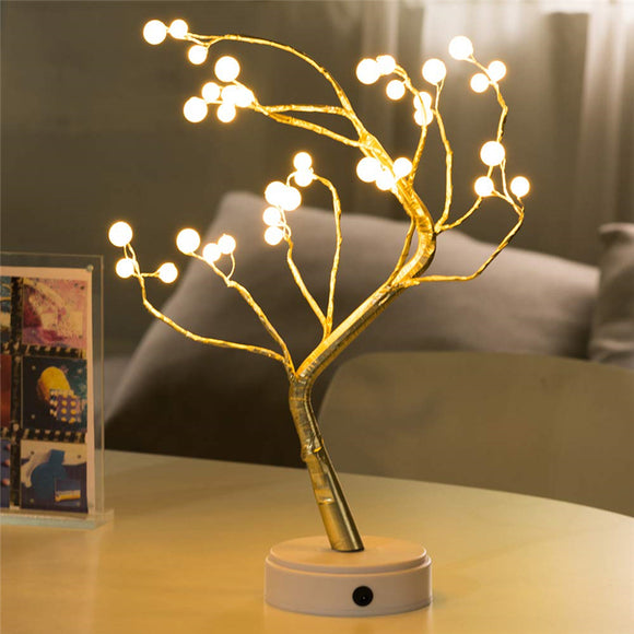 USB 36LED Pearl Tree Light Touch Control Lamp Night Light Christmas String Light