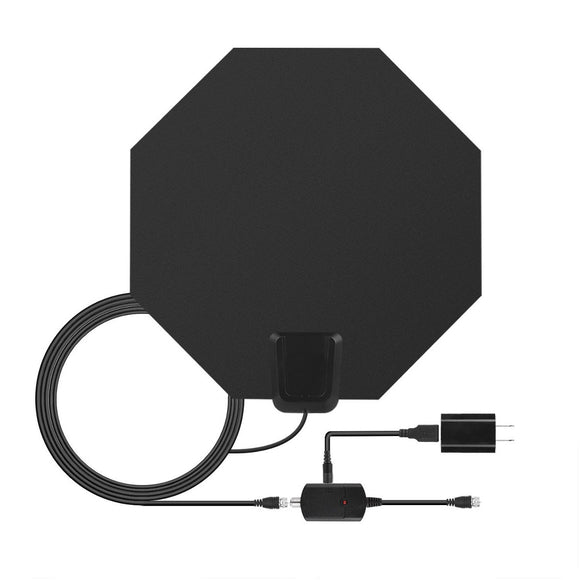 TV 100 Miles Range Flat HD Digital Indoor Amplified TV Antenna with Amplifier