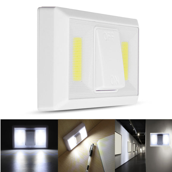 Battery Operated Wireless COB LED Night Light Super Bright Switch Lamp for Cabinet Closet Garage