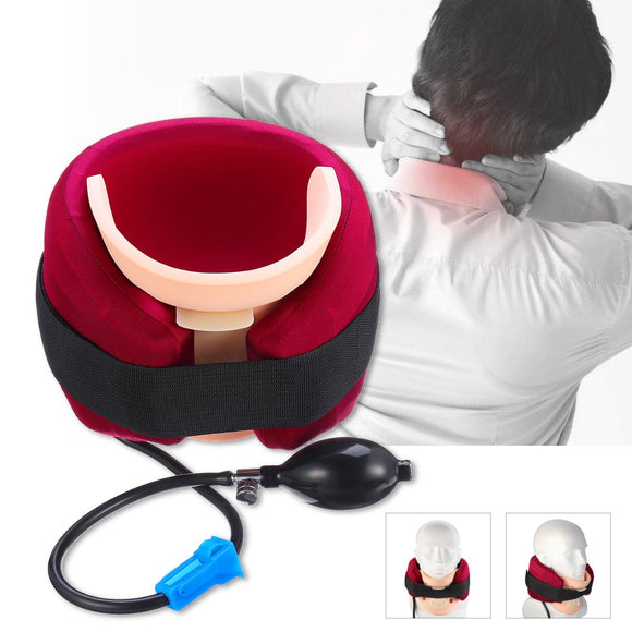 Inflatable Neck Relief Traction Cervical Collar Brace Support Stretcher Device
