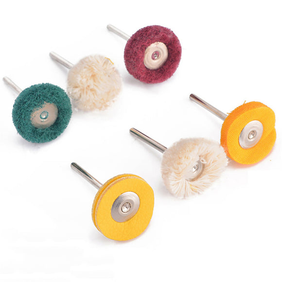 BEST 6Pcs 3mm Shank Wool Felt Grinding Sanding Head Abrasive Buffing Wheel Cotton Thread Polishing Brush