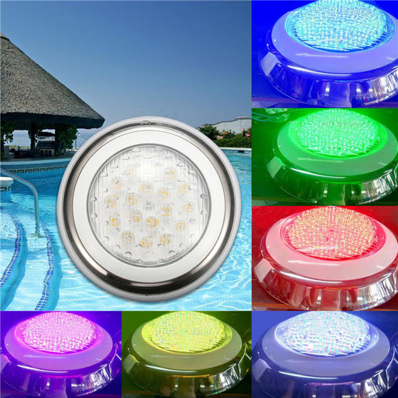 18W RGB IP68 Waterproof Resin Swimming Pool Light Multi-Color Underwater LED Night Lamp 12V