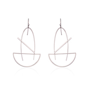 Fashion Platinum Plated Geometric Dangle Earrings Simple Style Piercing Ear Drop for Women Best Gift