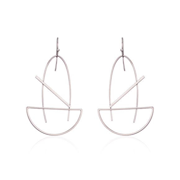 Fashion Platinum Plated Geometric Dangle Earrings Simple Style Piercing Ear Drop for Women Best Gift