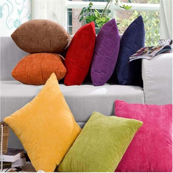 Multi-color Office Square Corn Kernels Corduroy Sofa Decoration Throw Pillow Case Cushion Cover