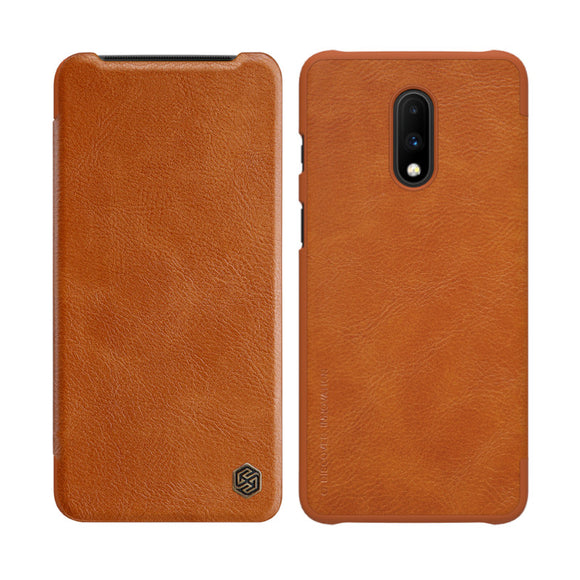 NILLKIN Qin Series Flip Card Slot Holder PU Leather Protective Case for OnePlus 7