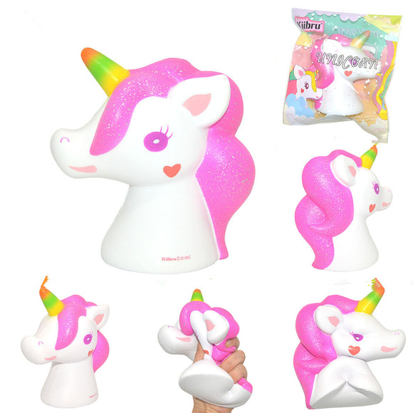 Kiibru Unicorn Squishy 16*15*8cm Licensed Slow Rising With Packaging Collection Gift Soft Toy