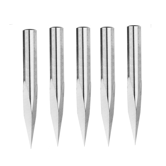 Drillpro 5pcs 6mm Shank 0.1mm Tip 20 Degree Tungsten Steel Engraving Bit CNC Tool