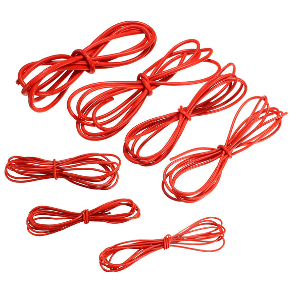 DANIU 2 Meter Red Silicone Wire Cable 10/12/14/16/18/20/22AWG Flexible Cable