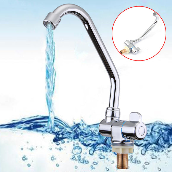 Bathroom Kitchen Sink Basin Faucet 360 Rotation Spout Cold Water Single Handle Tap