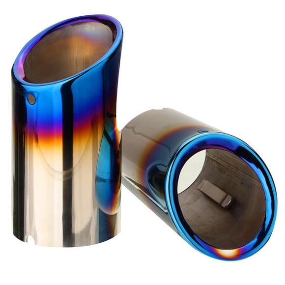 Pair Bluing Muffler Exhaust Tailpipes Tips For BMW E90 E92 328i 325i 3 Series