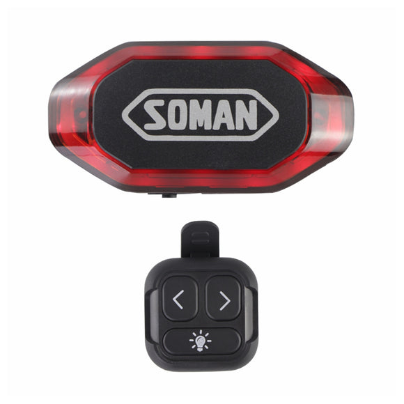 SOMAN Motorcycle Helmet Cycle Bike Helmet Night Safety Signal Warning Light LED Light Rear Tail Lamp Taillight Rechargeable Waterproof