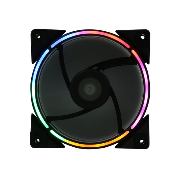 PCCooler 12V DC 12cm Both Side RGB Light Computer Case Cooling Fan D Port 4Pin PC Cooler Heatsink