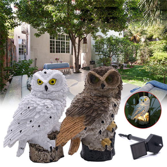 Solar Powered Owl LED Lawn Lamp Garden Decor Waterproof Landscape Light