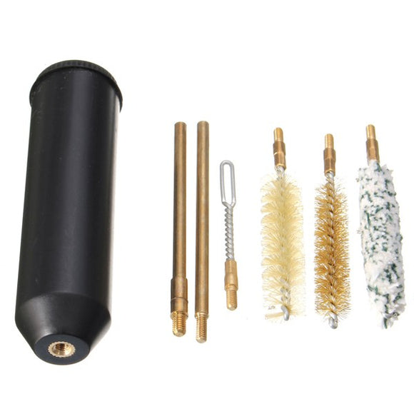 7Pcs Pocket Size Hand  Rod Cleaning Brush Tools Kit Storage Handle Case