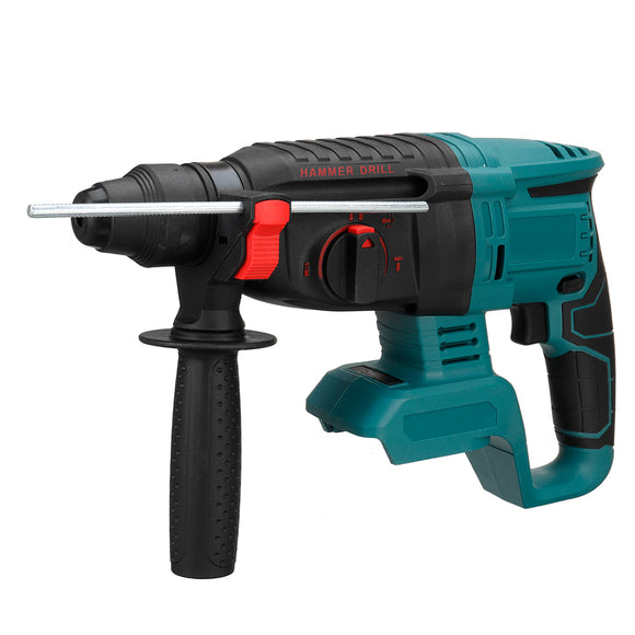 Blue Electric Brushless Rotary Hammer Impact Drill Tool 3 Function Fit For 18V Makita Battery