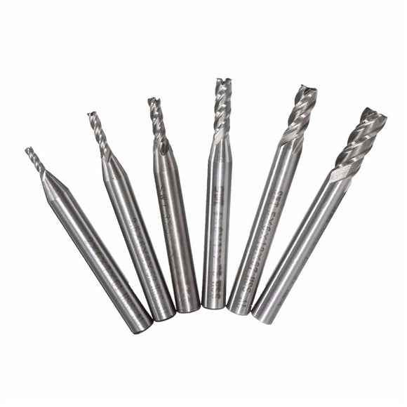 6pcs HSS 4 Flute Straight Shank End Mill Cutter 2/2.5/3/4/5/6mm End Mill Cutter CNC Tool