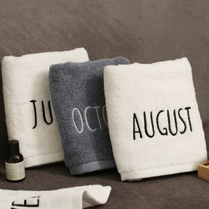 Month Logo Pure Cotton Bath Towel Soft Thicken Super Absorbent Face Towels