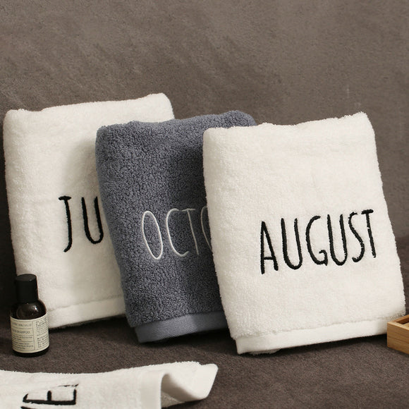 Month Logo Pure Cotton Bath Towel Soft Thicken Super Absorbent Face Towels