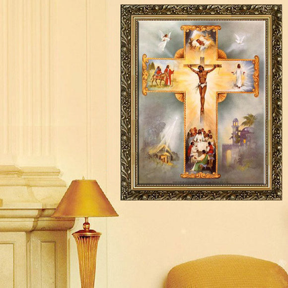 30x35cm 5D DIY Religious Culture Diamond Painting Resin Rhinestone Figure Cross Stitch Kit