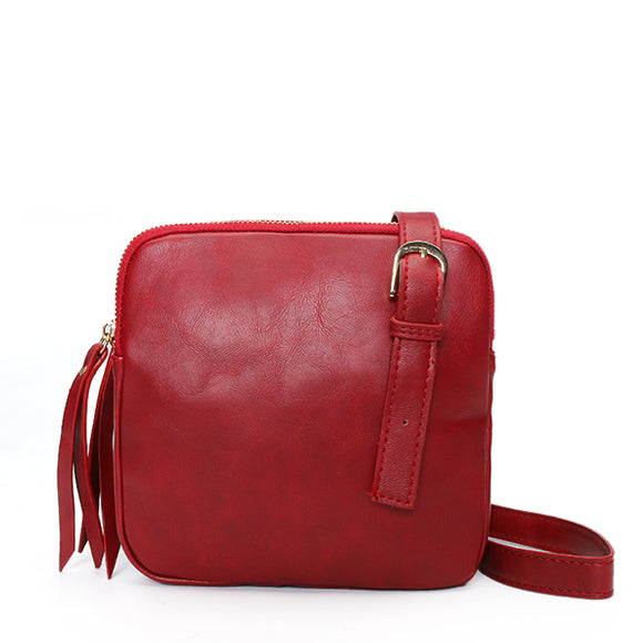 Casual Square PU Leather Crossbody Bag Shoulder Bag For Women