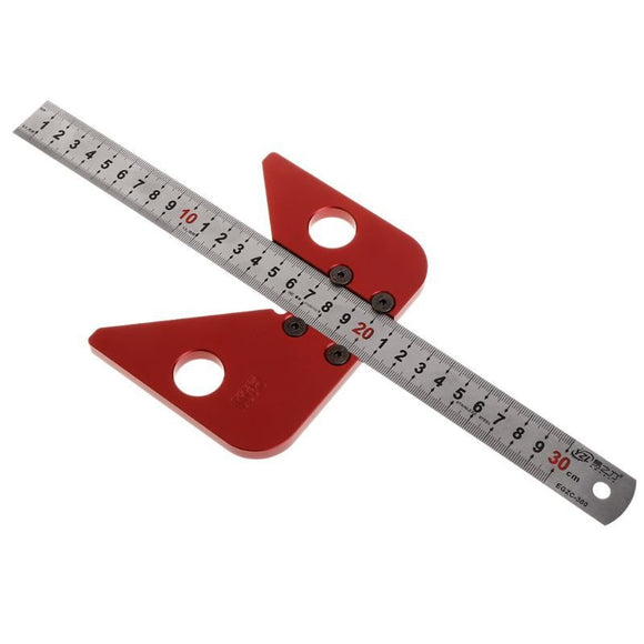 45 Degree Angle Scribe Round Center Line Scribe Carpenter Wood Ruler Layout Gauge Round Center Determination Woodworking Scribing Tool Angle Ruler