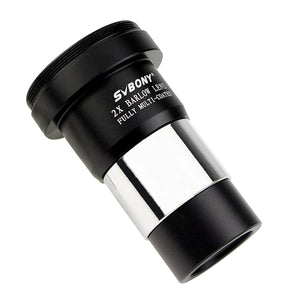 SVBONY 1.25 2X Barlow Lens Multi-coated All Metal for Standard Telescope Eyepiece Astronomy / T Adapter Double Lens"