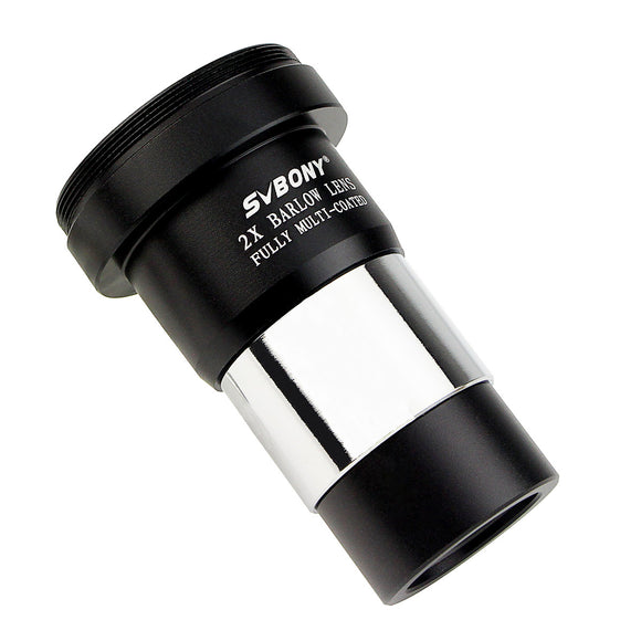 SVBONY 1.25 2X Barlow Lens Multi-coated All Metal for Standard Telescope Eyepiece Astronomy / T Adapter Double Lens