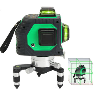 360 12 Line 3D Green Laser Level Self Leveling Vertical & Horizontal Cross Level