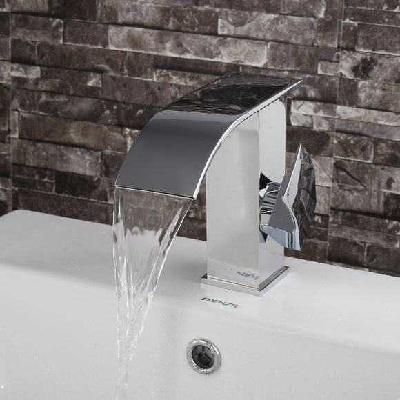 Luxury Single Lever Bathroom Vanity Basin Sink Faucet Waterfall Mono Mixer Tap