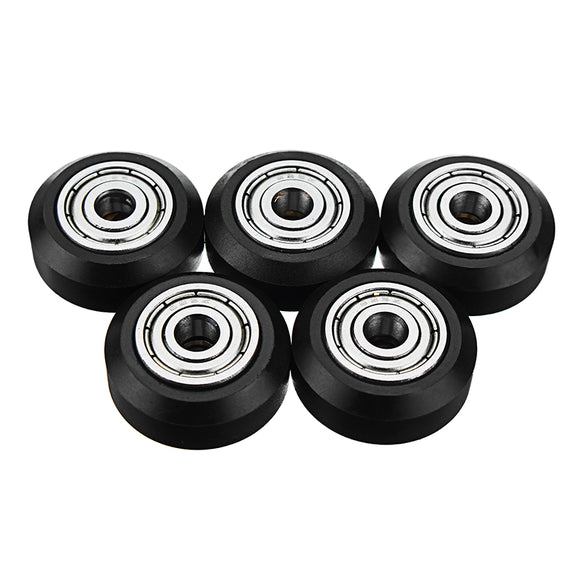 TEVO 5Pcs One Pack 3D Printer Part POM Material Big Pulley Wheel with Bearings for V-slot