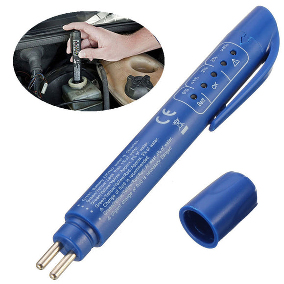 Brake Fluid Tester Moisture LED Water Compact Tool Test Indicator Pen Blue