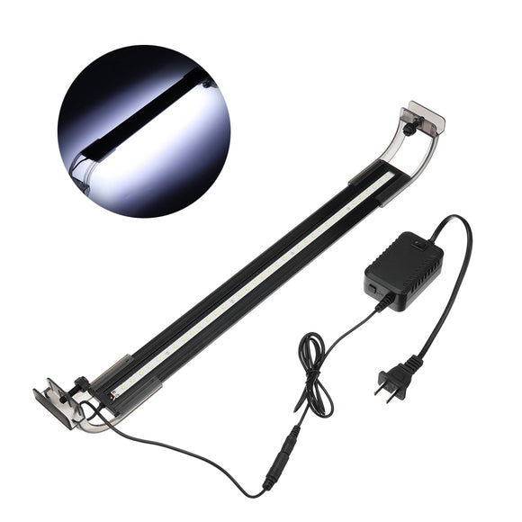 6.5W 40cm Adjustable 2835 LED Aquarium Fish Tank Super Slim Light Lamp Black