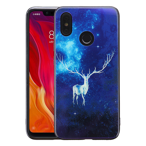 Bakeey Electroplated Blu-Ray Tempered Glass Soft TPU Edge Protective Case For Xiaomi Mi8 Mi 8