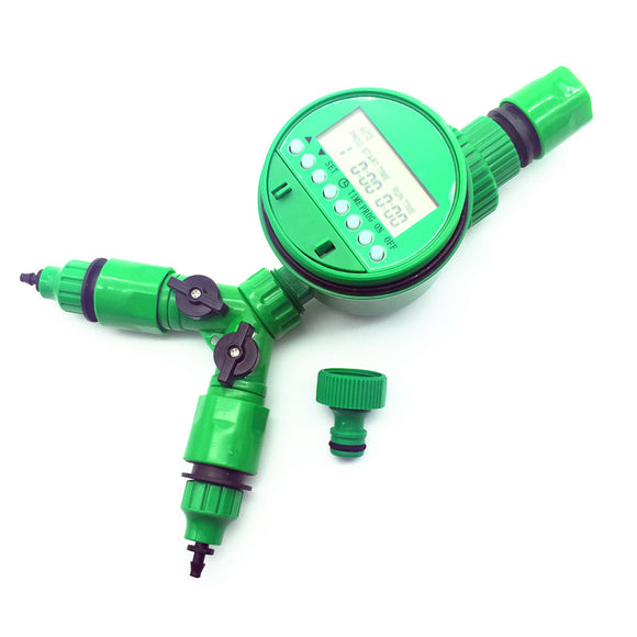 Automatic Irrigation Watering Digital Timer Y Connector 3/4 External Threadquick Connector for 4/7 or 8/11mm Hose