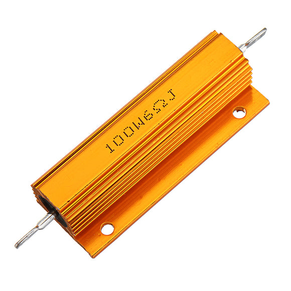 RX24 100W 6R 6RJ Metal Aluminum Case High Power Resistor Golden Metal Shell Case Heatsink Resistance Resistor