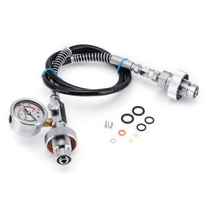 36 Inch Air Filling Refill Charging Black Hoses With Gauge DIN 5/8 0~6000 PSI