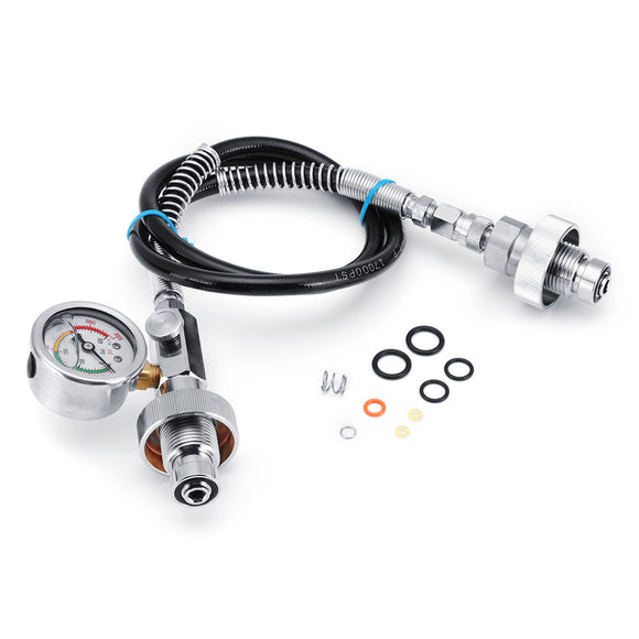 36 Inch Air Filling Refill Charging Black Hoses With Gauge DIN 5/8 0~6000 PSI