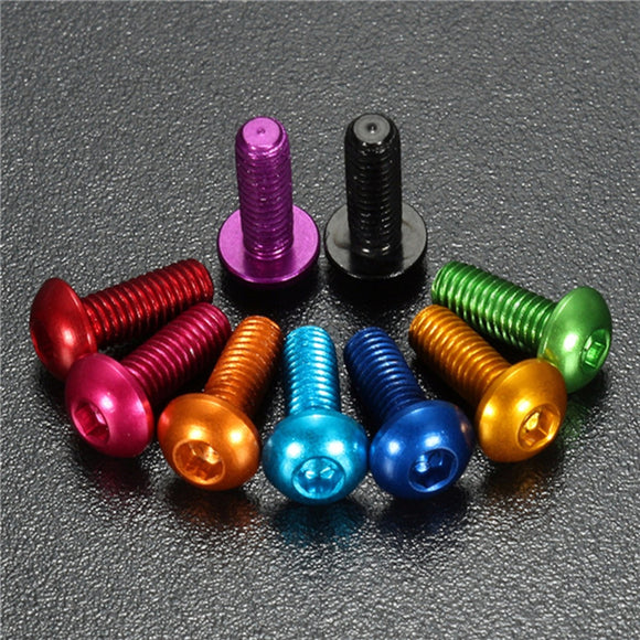 Suleve M3AH7 10Pcs M310mm Hex Socket Screws Round Head Cap Screw 7075 Aluminum Alloy