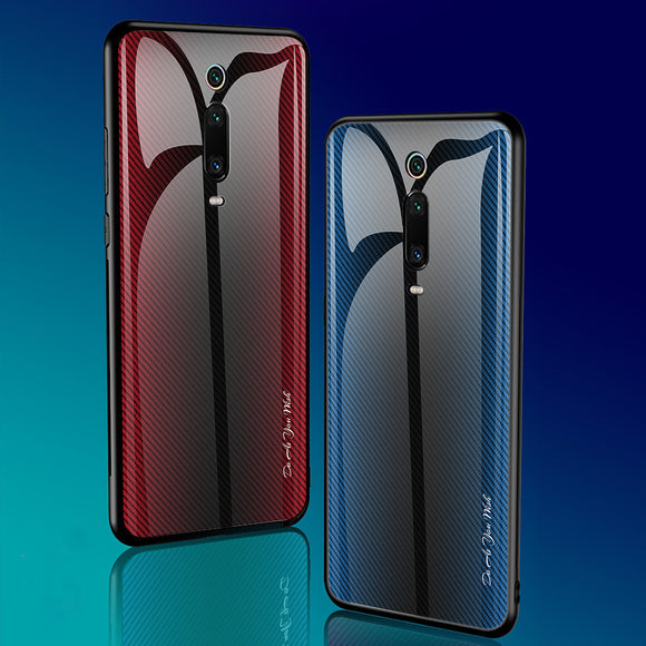 Bakeey Gradient Striped Shockproof Tempered Glass&Soft TPU Protective Case For Xiaomi Mi 9T / Xiaomi Mi9T Pro / Redmi K20 / Redmi K20 PRO