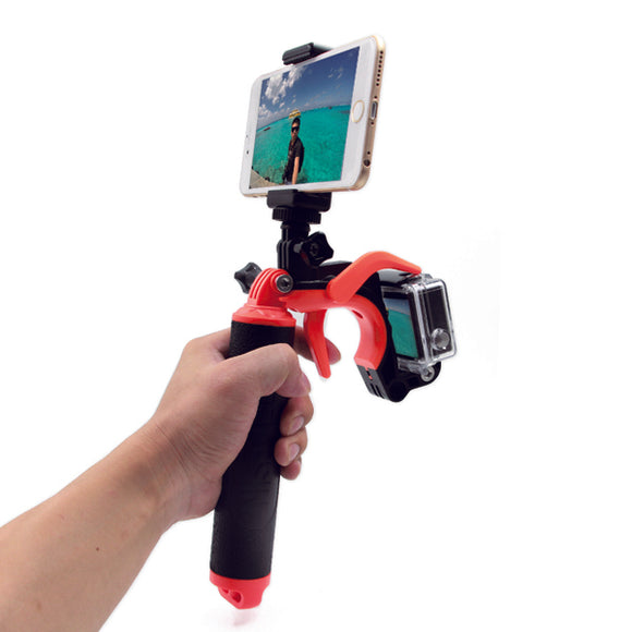 TELESIN Handle Floating Grip With Trigger Phone Clip Gadgets Set for GoPro Hero3 Plus Hero4