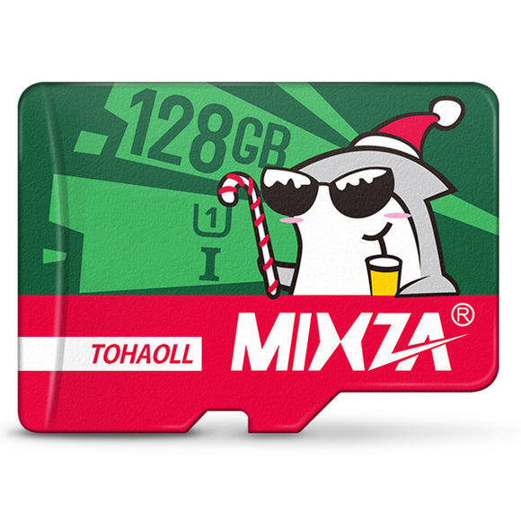 Mixza Christmas Shark Limited Edition 128GB U1 Class 10 TF Micro Memory Card for DSLR Digital Camera TV Box MP3