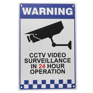 CCTV Warning Sign Sticker Security Video Surveillance Camera Safety Sign Reflactive Metal