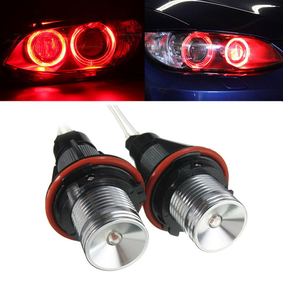 Pair Red Angel Eyes LED Lights Ring Marker Xenon HID for BMW E39 E60 E53 E65