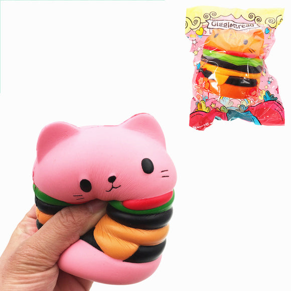 GiggleBread Squishy Cat Burger  10.5cm Slow Rising Soft Animal Collection Gift  Original Packaging