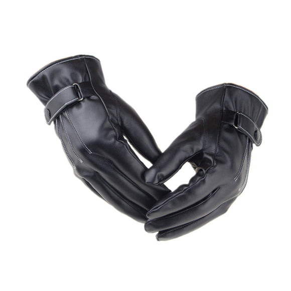 Mens Heated Leather Gloves Warm Waterproof Touchscreen Mitten Winter Finger Gloves