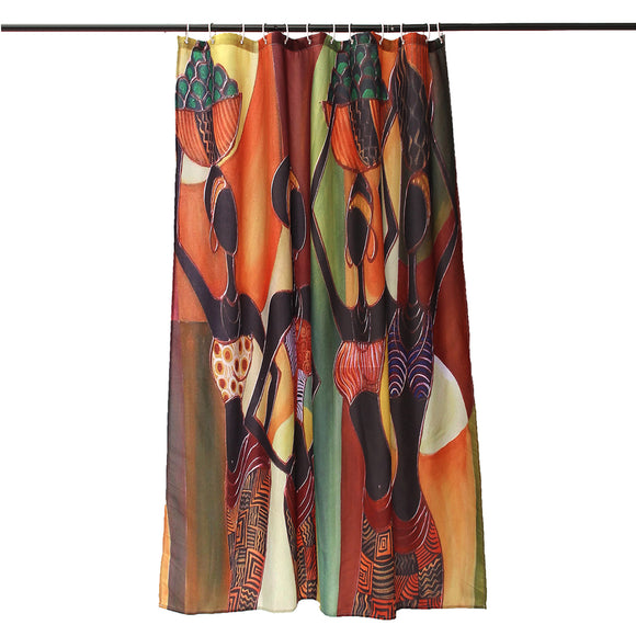 Waterproof Custom Distinctive Cartoon African Woman Bathroom Shower Curtains Home Decor 60''x72''