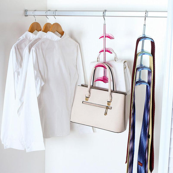 Home Degree Revolving Bag Hanger Wardrobe Tie Scarf Rack Hooks