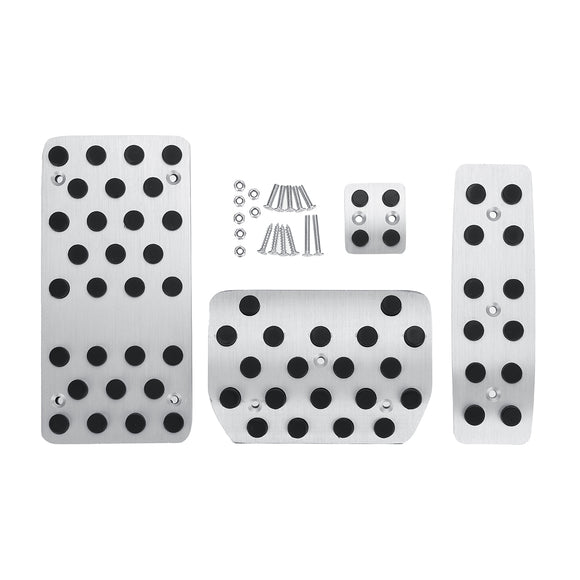 4Pcs Car Aluminium Alloy Foot Brake Pedal Covers Sticker Pad for VW Touareg 2014-2015